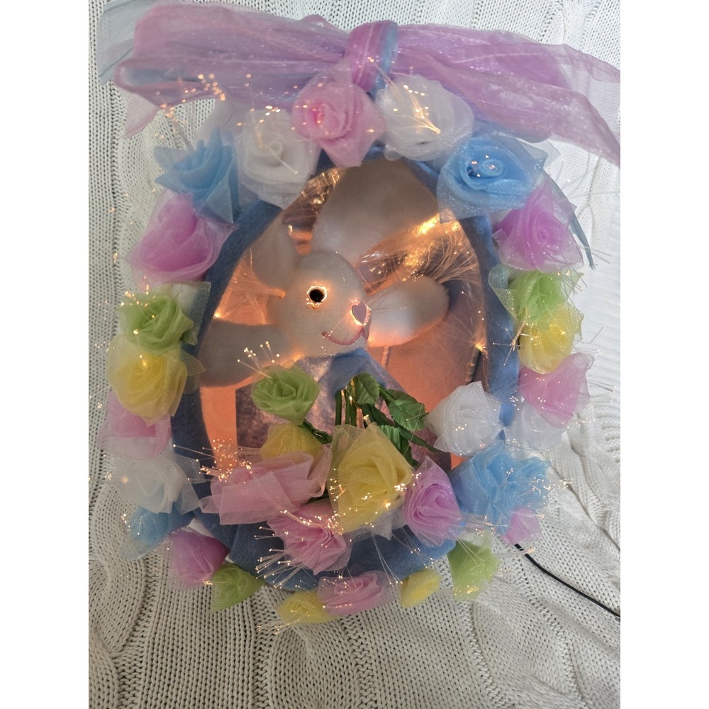 Vintage 2001 Cottontale Collection 11" Fiber Optic Easter Egg Bunny w/ Box Works